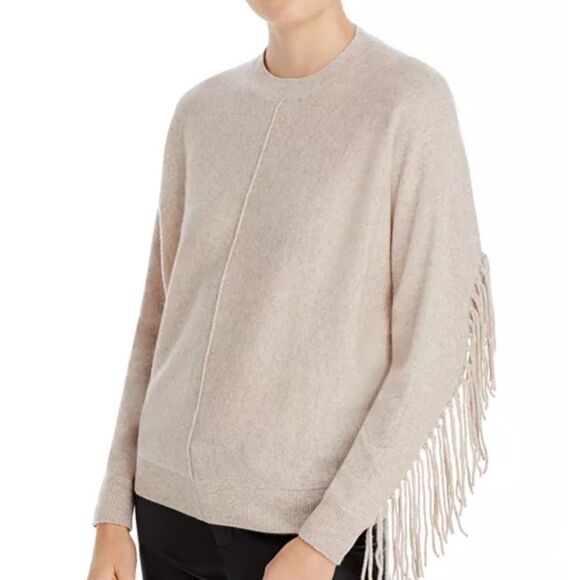 Bloomingdales 100% cashmere dolman sleeve‎ fringe back sweater - Picture 1 of 9